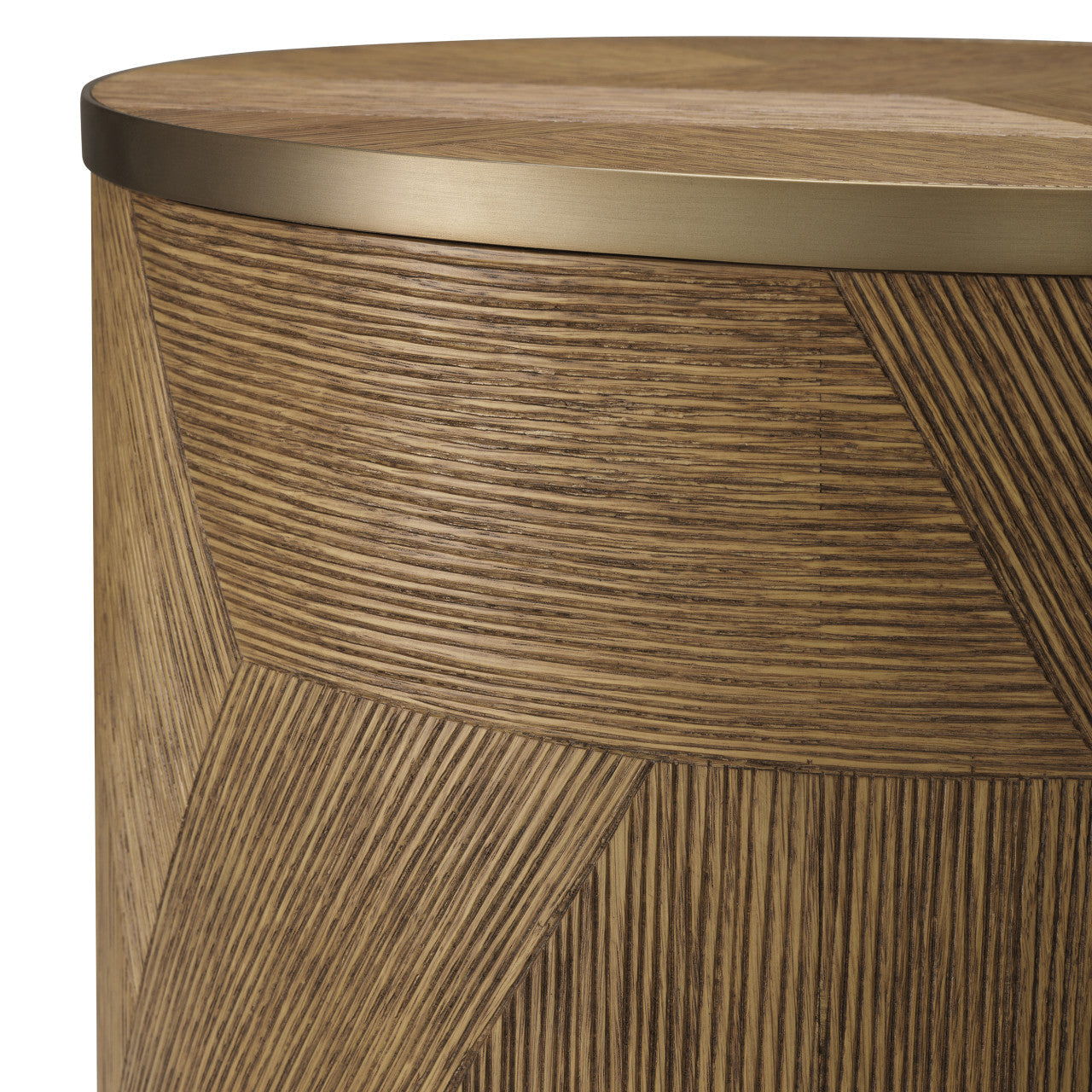 Bijzettafel van Eikenfineer met Messing Afwerking | Elegant Design voor Stijlvolle Interieurs 5