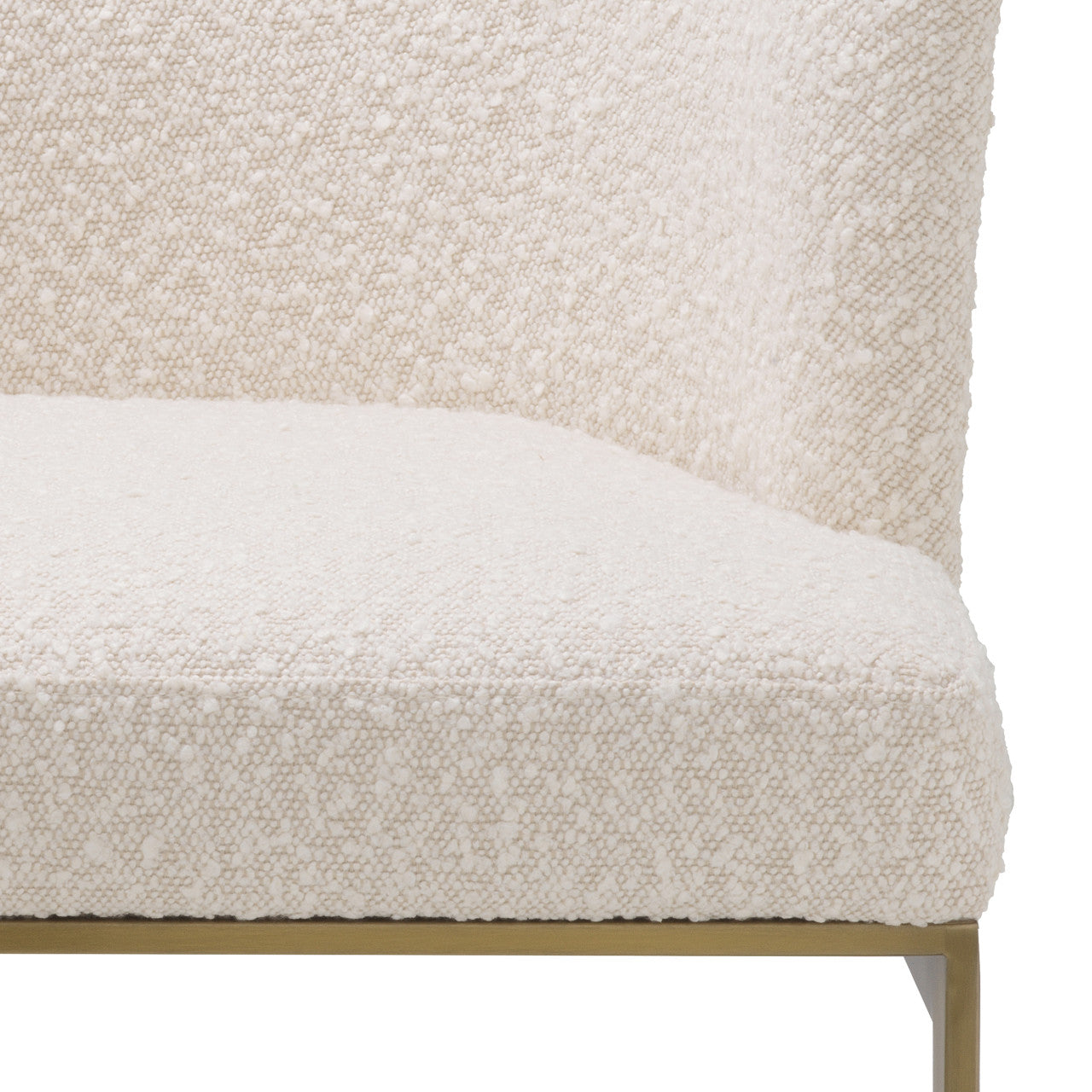 Bofinger | Eetkamerstoel met Bouclé Crème en Messing Afwerking | Stijlvol Design voor een Mid-Century Modern Interieur 0