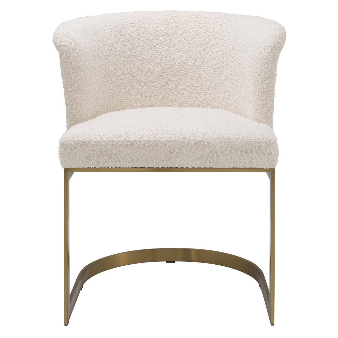 Bofinger | Eetkamerstoel met Bouclé Crème en Messing Afwerking | Stijlvol Design voor een Mid-Century Modern Interieur 2