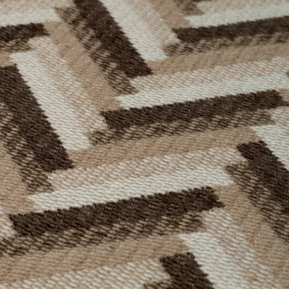 Del Vale | Elegante Bank met Chevron Bruine Stof voor Comfort en Stijl 0