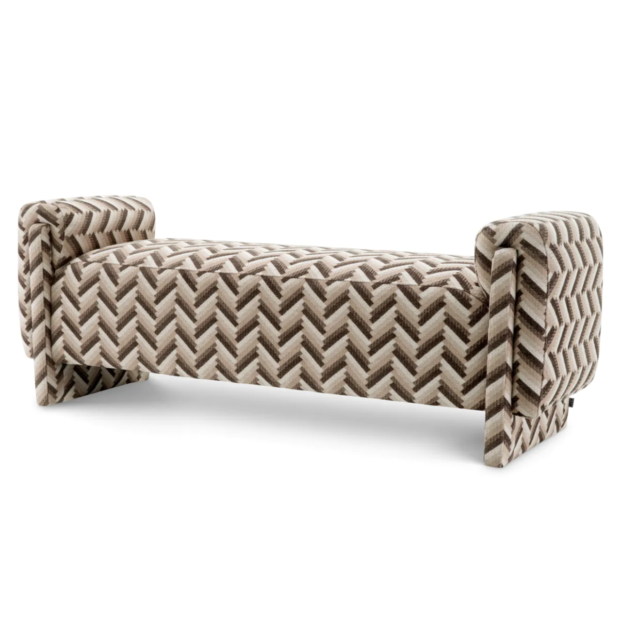 Del Vale | Elegante Bank met Chevron Bruine Stof voor Comfort en Stijl 1