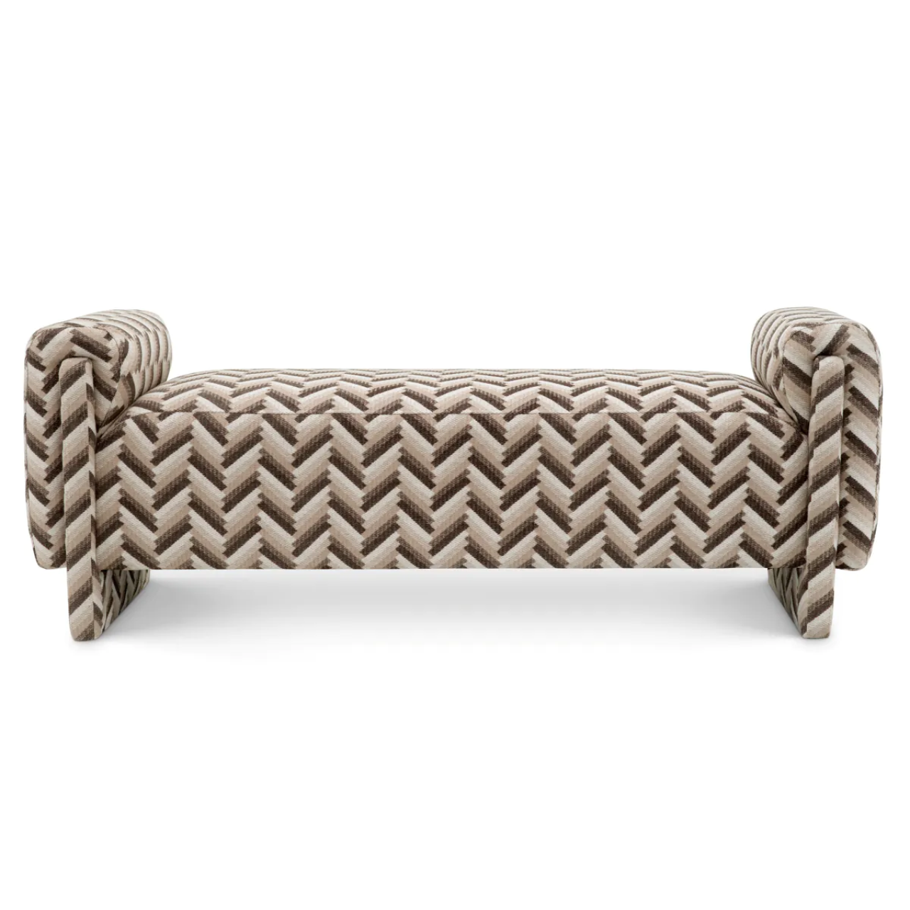 Del Vale | Elegante Bank met Chevron Bruine Stof voor Comfort en Stijl 2