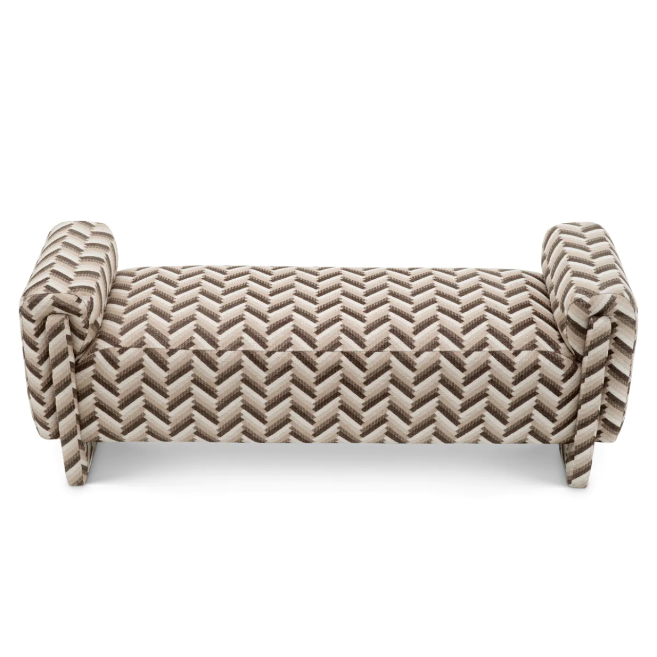 Del Vale | Elegante Bank met Chevron Bruine Stof voor Comfort en Stijl 3