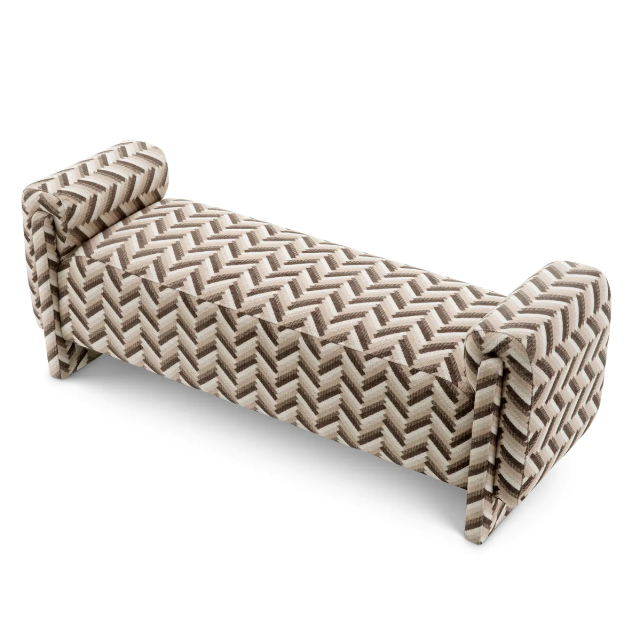 Del Vale | Elegante Bank met Chevron Bruine Stof voor Comfort en Stijl 4