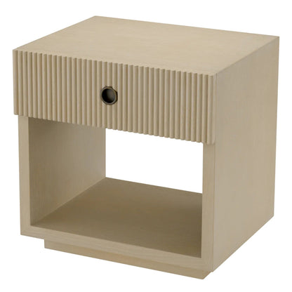 Dimitrios | Nachtkastje van Gewassen Eikenfineer met Moderne Afwerking | Stijlvol Beige Nachtmeubel voor Elke Slaapkamer 4