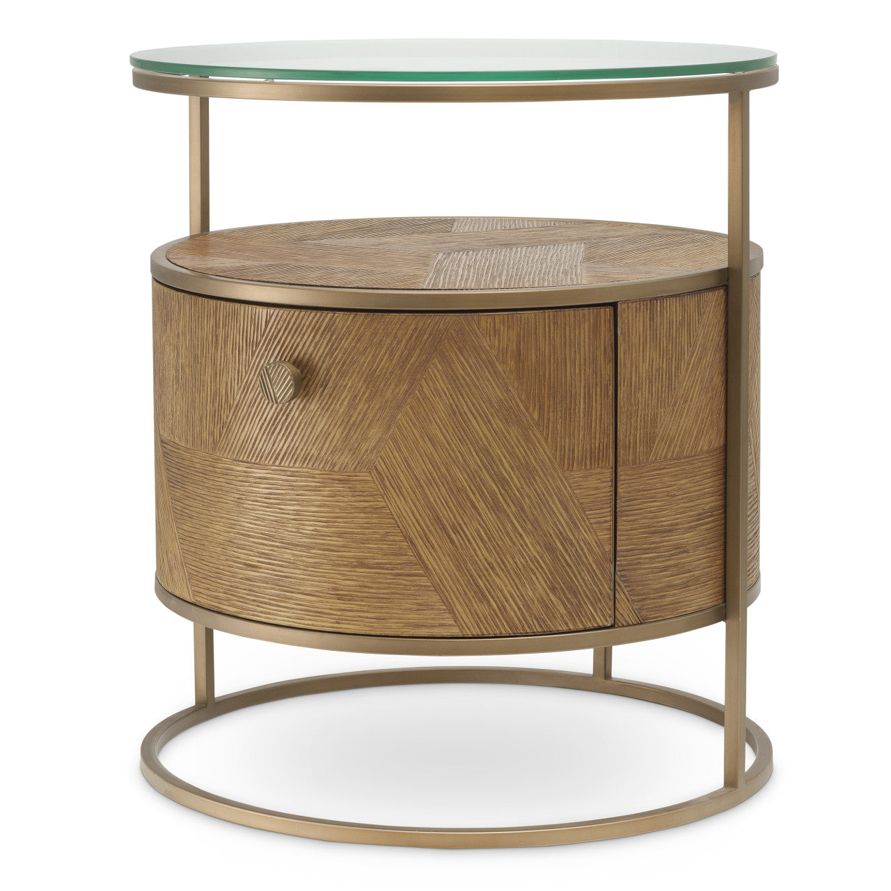 Elegant Nachtkastje Hout met Geborsteld Messing Afwerking | Luxe Ontwerp voor Sfeervolle Slaapkamers 1