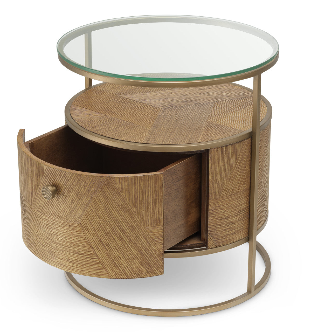 Elegant Nachtkastje Hout met Geborsteld Messing Afwerking | Luxe Ontwerp voor Sfeervolle Slaapkamers 3