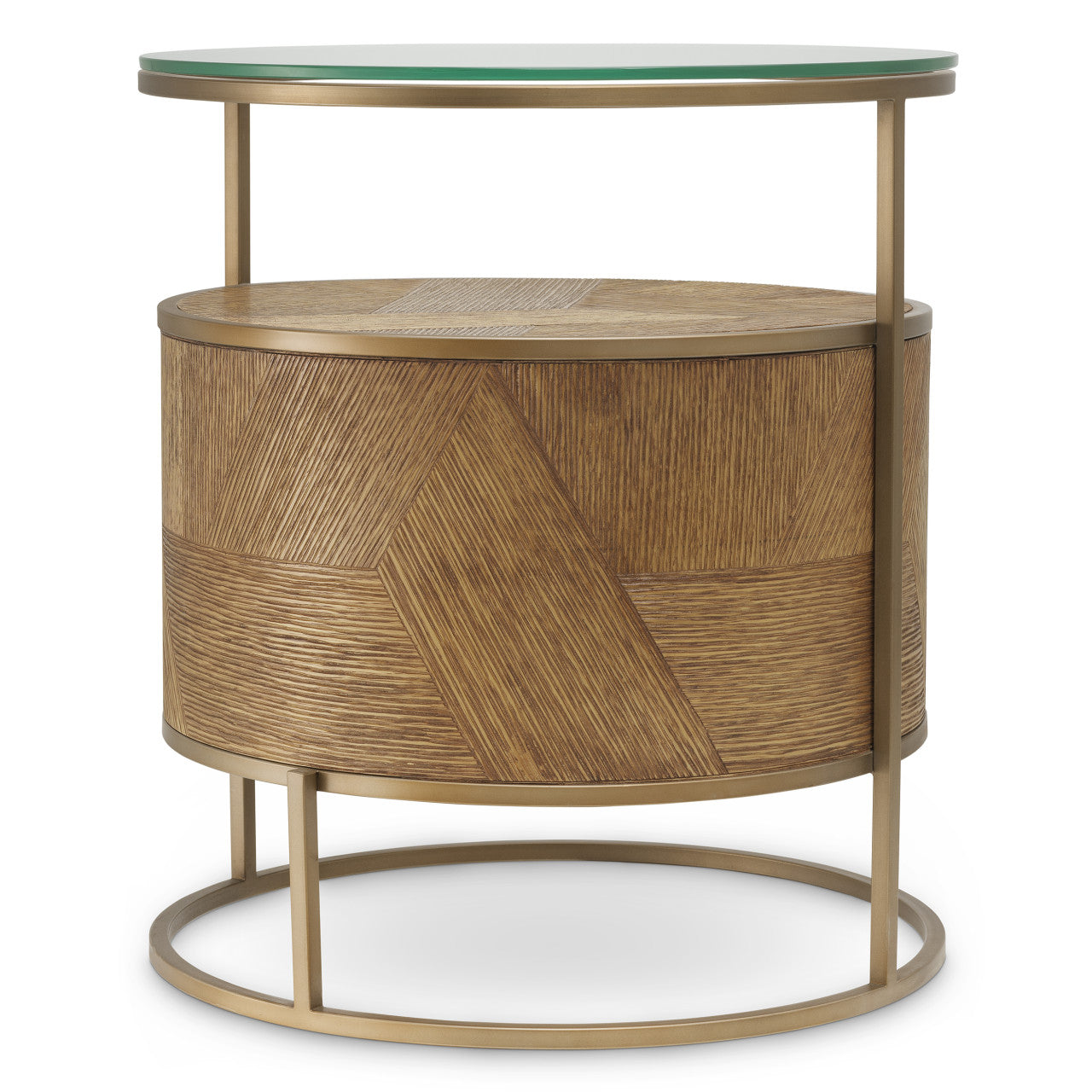 Elegant Nachtkastje Hout met Geborsteld Messing Afwerking | Luxe Ontwerp voor Sfeervolle Slaapkamers 4