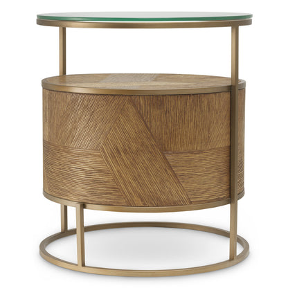 Elegant Nachtkastje Hout met Geborsteld Messing Afwerking | Luxe Ontwerp voor Sfeervolle Slaapkamers 4