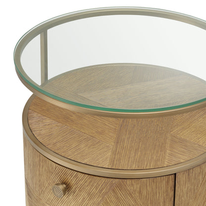 Elegant Nachtkastje Hout met Geborsteld Messing Afwerking | Luxe Ontwerp voor Sfeervolle Slaapkamers 5