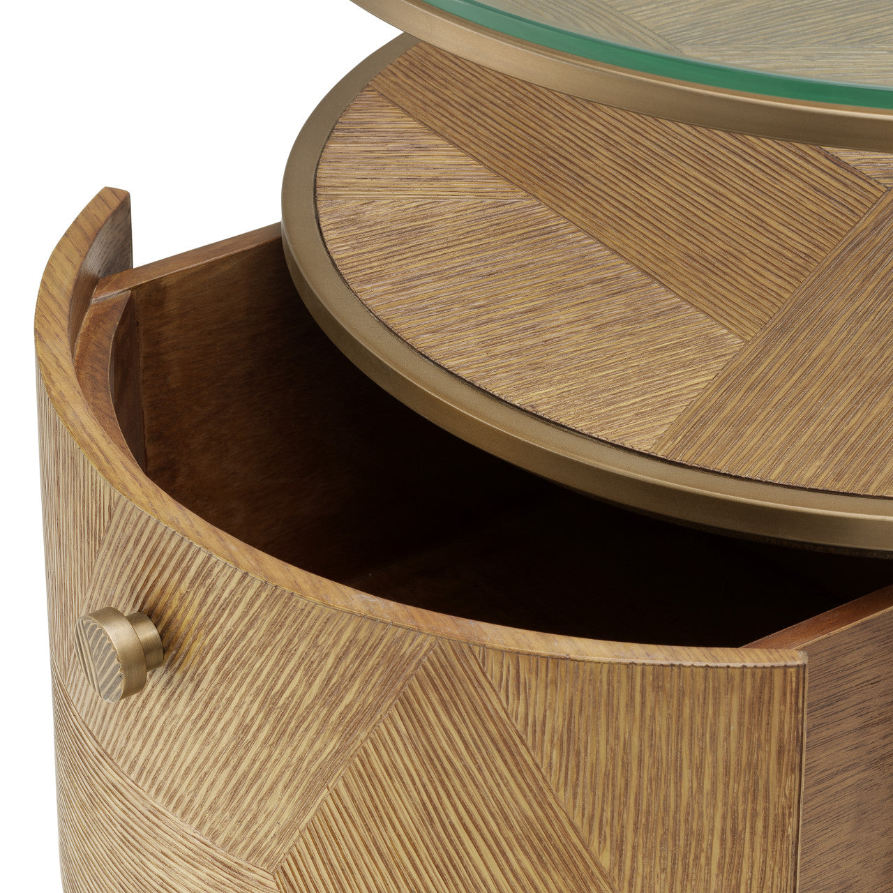 Elegant Nachtkastje Hout met Geborsteld Messing Afwerking | Luxe Ontwerp voor Sfeervolle Slaapkamers 6