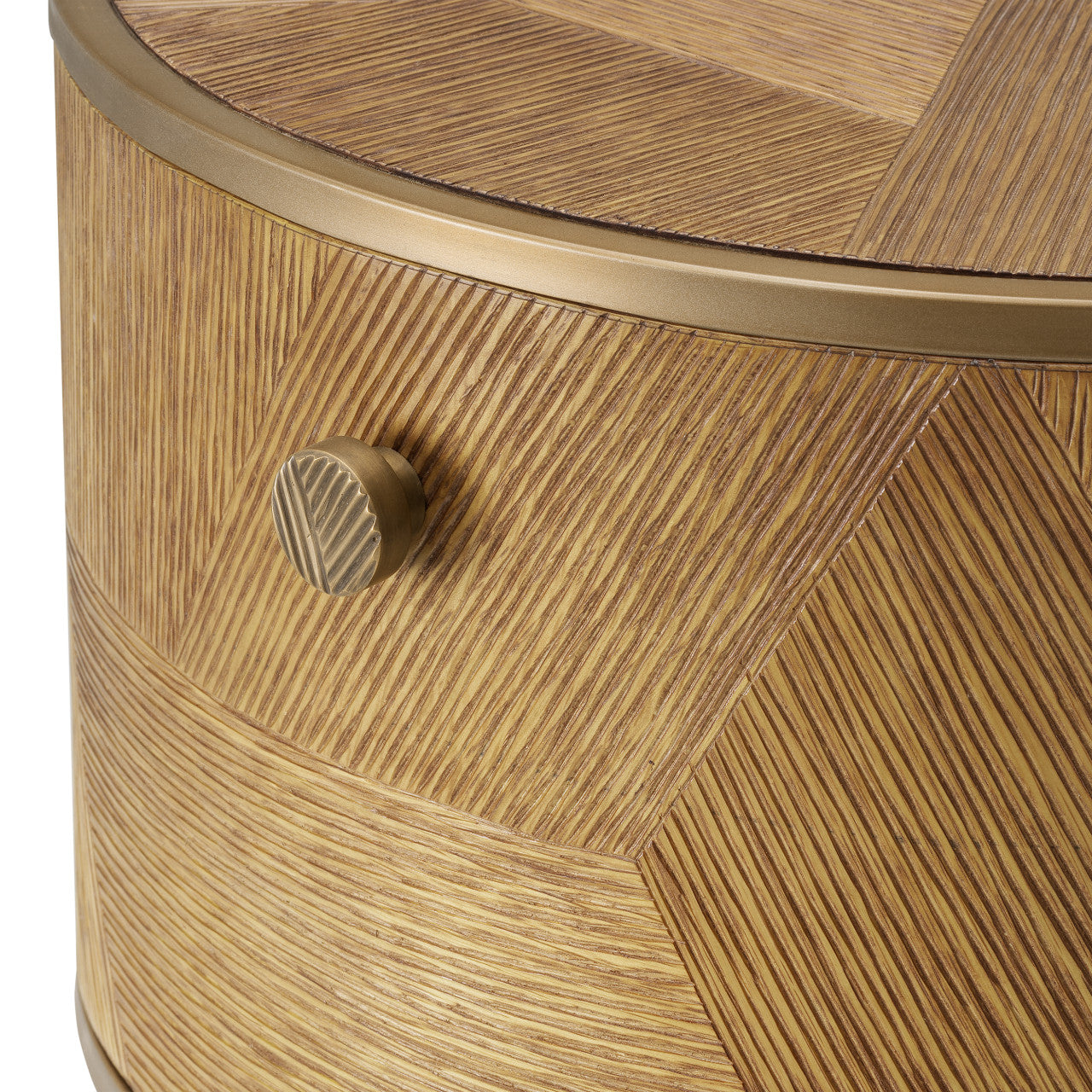 Elegant Nachtkastje Hout met Geborsteld Messing Afwerking | Luxe Ontwerp voor Sfeervolle Slaapkamers 7