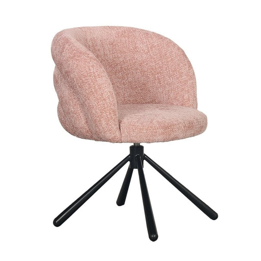 Elegante Draaibare Eetkamerstoel met Luxe Bekleding | Pastel Roze voor Comfort en Stijl 0