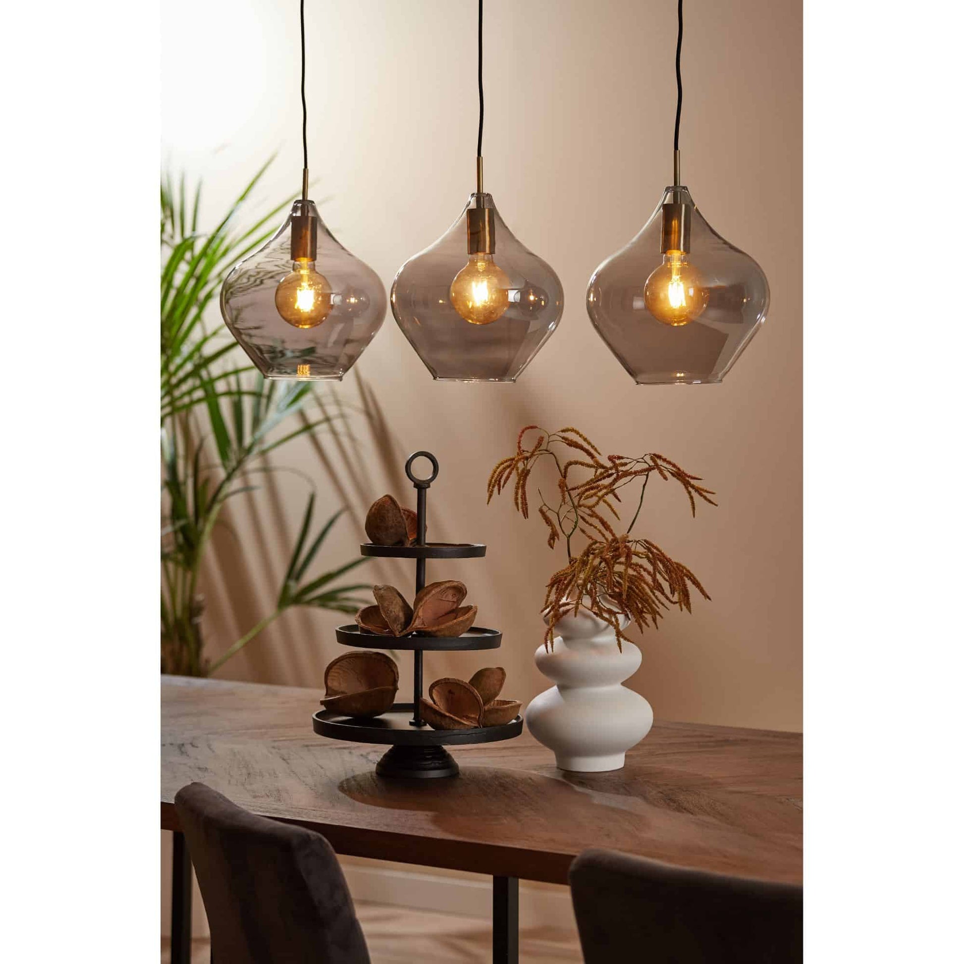 Hanglamp Eettafel | Antiek Brons met Drie Lichtbronnen | Sfeervolle Woonkamer Lamp voor Elegante Verlichting 1