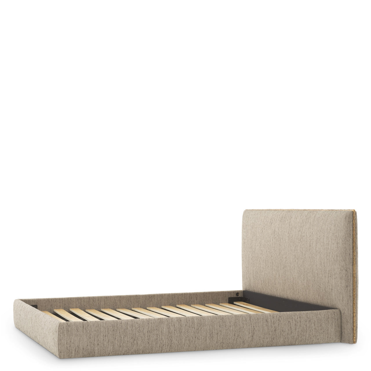 Luxe Bed met Gehamerde Metalen Rand en Zachte Beckett-Stof | Tijdloos Design voor Comfort en Elegantie 5