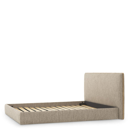 Luxe Bed met Gehamerde Metalen Rand en Zachte Beckett-Stof | Tijdloos Design voor Comfort en Elegantie 5