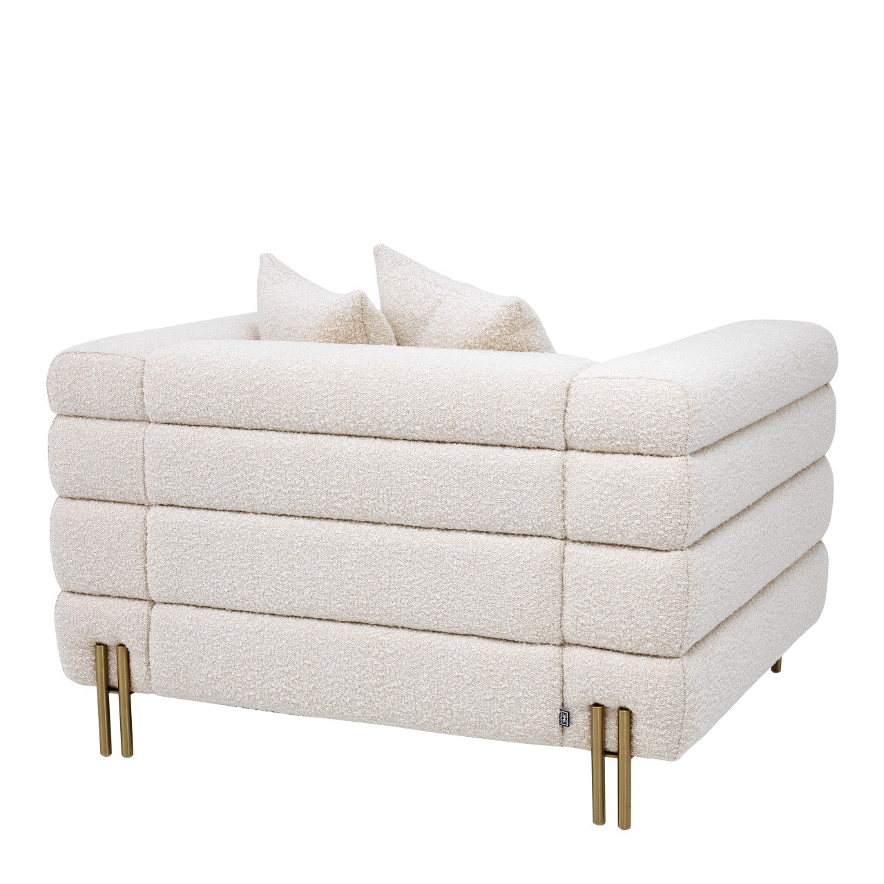 Luxueuze Bouclé Fauteuil met Messing Poten voor Elegante Interieurs 4