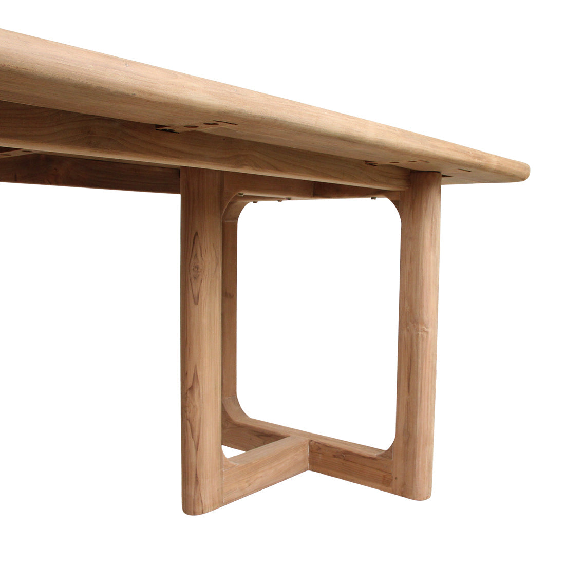 Moderne Tuintafel Hout met Afgeronde Hoeken | FSC Gerecycled Teakhout voor Gezellige Buitenmaaltijden met 4-6 Stoelen 2