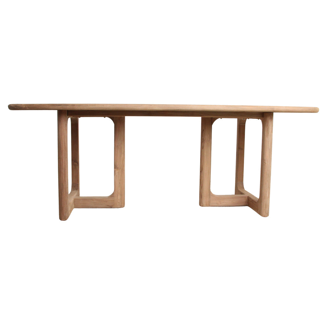 Moderne Tuintafel Hout met Afgeronde Hoeken | FSC Gerecycled Teakhout voor Gezellige Buitenmaaltijden met 4-6 Stoelen 4