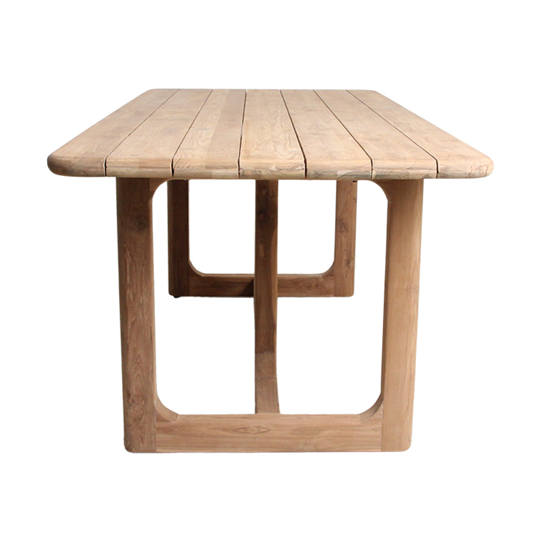Moderne Tuintafel Hout met Afgeronde Hoeken | FSC Gerecycled Teakhout voor Gezellige Buitenmaaltijden met 4-6 Stoelen 6