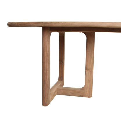Moderne Tuintafel Hout met Afgeronde Hoeken | FSC Gerecycled Teakhout voor Gezellige Buitenmaaltijden met 4-6 Stoelen 7
