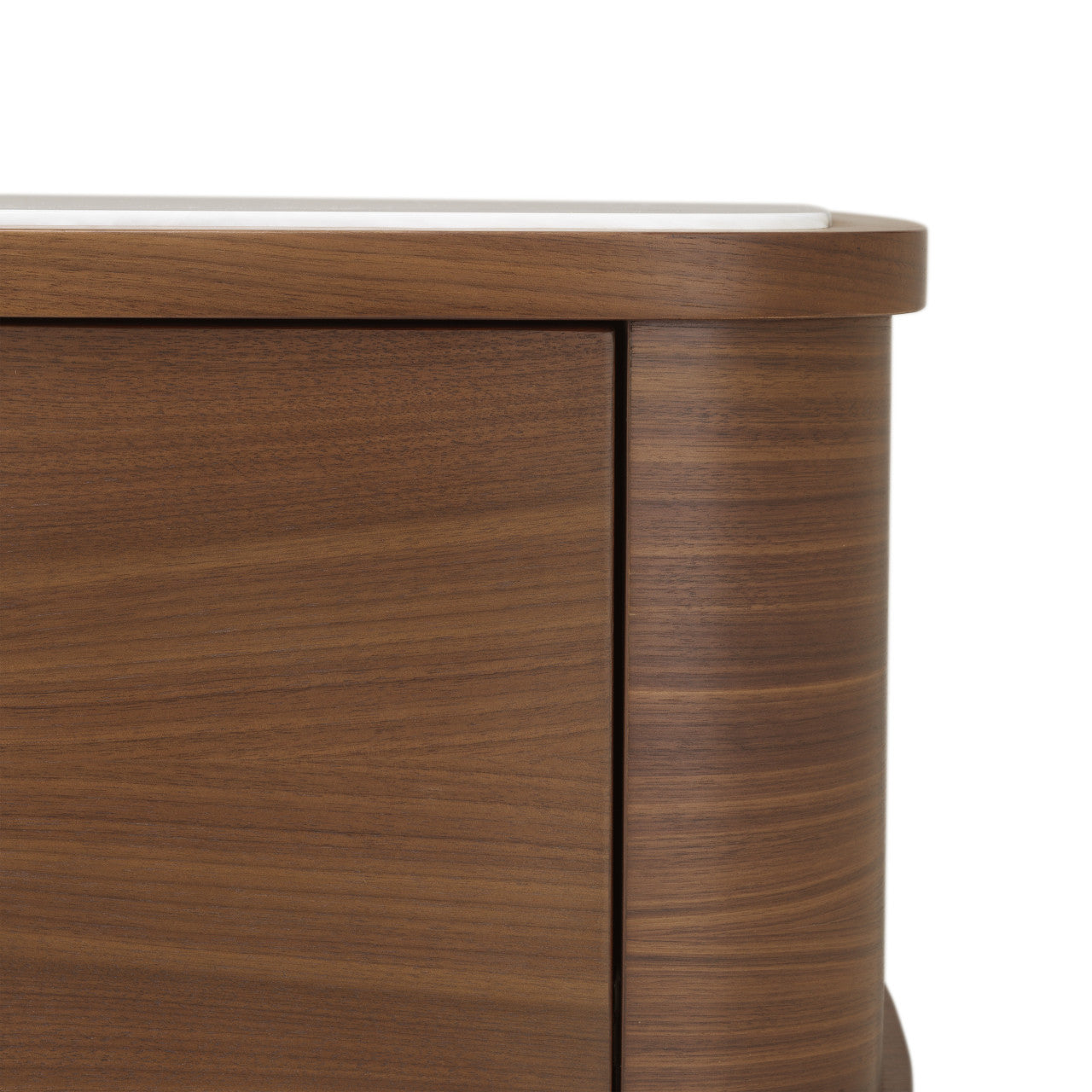 Nachtkastje Hout | Elegant Walnotenhouten Nachtkastje met Marmeren Afwerking | Compact Ontwerp voor Luxe Slaapkamers 6