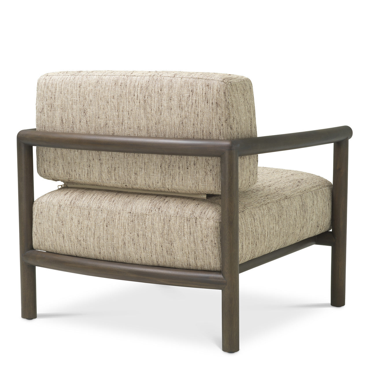 Ombria | Luxe Fauteuil met Mahoniehouten Frame en Beige Bekleding | Elegant Design voor Comfortabele Interieurs 4