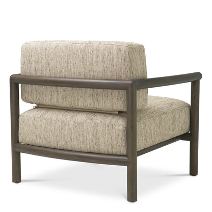 Ombria | Luxe Fauteuil met Mahoniehouten Frame en Beige Bekleding | Elegant Design voor Comfortabele Interieurs 4