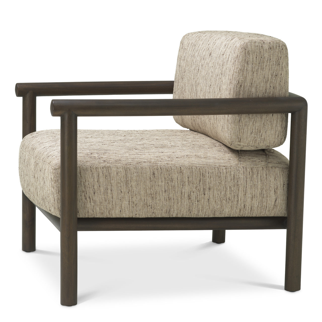 Ombria | Luxe Fauteuil met Mahoniehouten Frame en Beige Bekleding | Elegant Design voor Comfortabele Interieurs 5