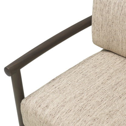 Ombria | Luxe Fauteuil met Mahoniehouten Frame en Beige Bekleding | Elegant Design voor Comfortabele Interieurs 6