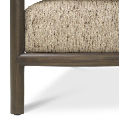 Ombria | Luxe Fauteuil met Mahoniehouten Frame en Beige Bekleding | Elegant Design voor Comfortabele Interieurs 7