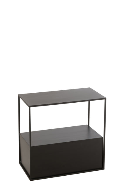 Rechthoekige Bijzettafel Zwart van Metaal met Elegant Ontwerp | Perfect voor Woonkamer en Slaapkamer 0