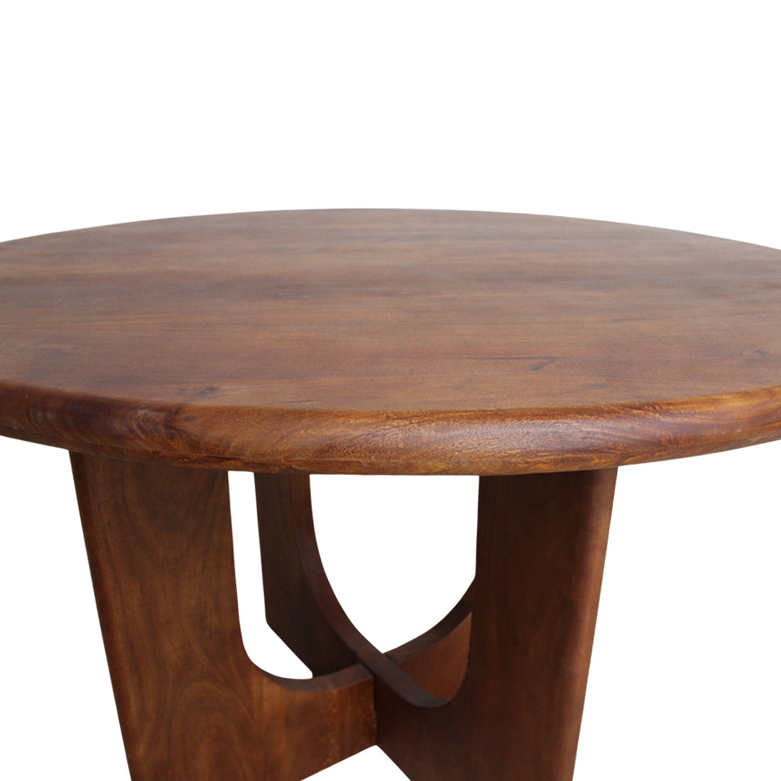 Ronde Eettafel van Mangohout met Kruisvormig Onderstel | Stijlvolle Tafel voor Gezellige Dinners 6
