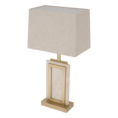 Tafellamp met Travertijn en Antiek Messing Afwerking | Luxe Verlichting voor Elegante Interieurs 2