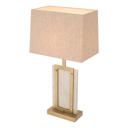 Tafellamp met Travertijn en Antiek Messing Afwerking | Luxe Verlichting voor Elegante Interieurs 3