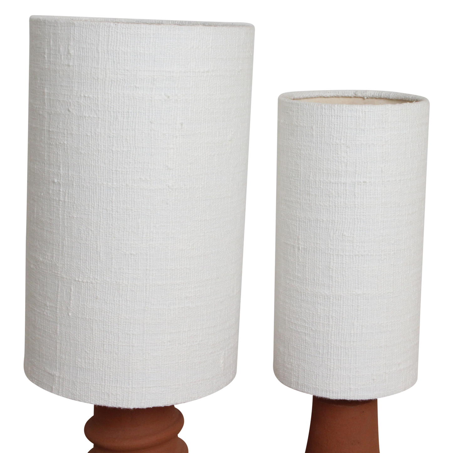 Terra Collectie | Tafellamp met Unieke Vorm en Witte Stoffen Kap | Aardewerk voor Warmte en Sfeer 2