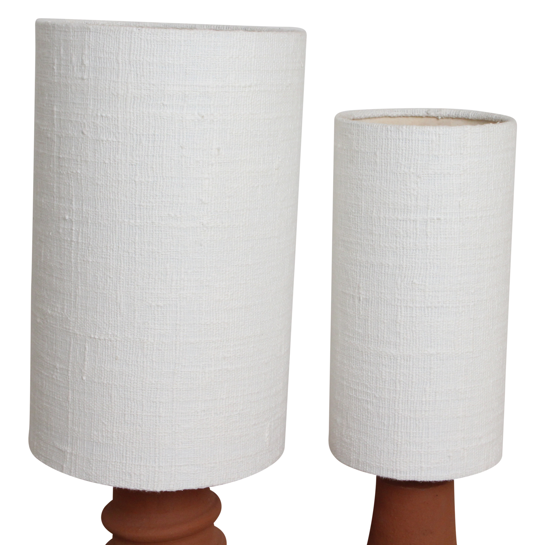 Terra Collectie | Tafellamp met Unieke Vorm en Witte Stoffen Kap | Aardewerk voor Warmte en Sfeer 2