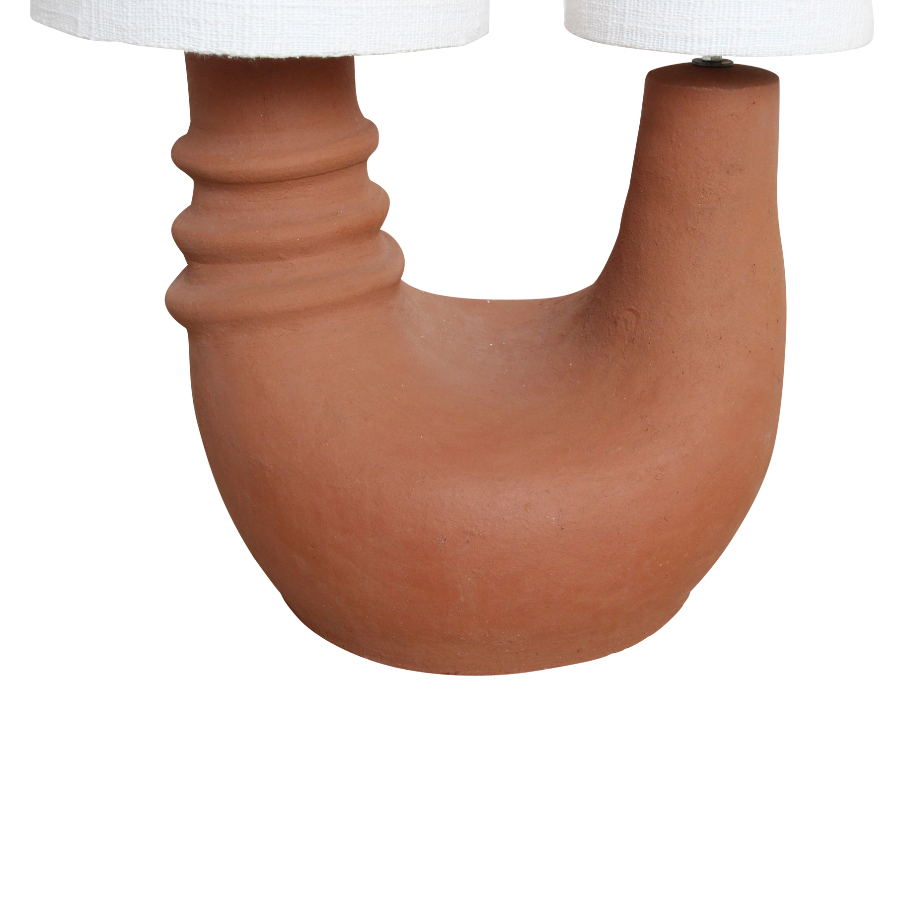 Terra Collectie | Tafellamp met Unieke Vorm en Witte Stoffen Kap | Aardewerk voor Warmte en Sfeer 3