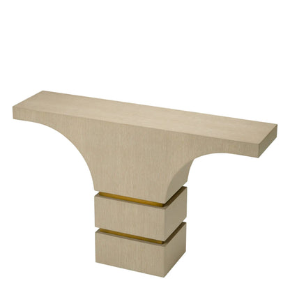 Thaddeus | Wandtafel met Chic Eikenfineer en Messing Afwerking | Stijlvolle Consoletafel voor Elk Interieur 3