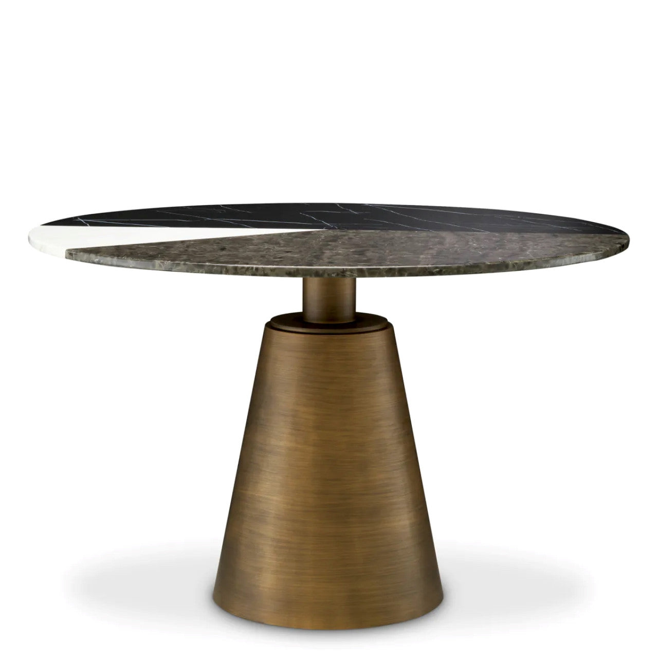 Tricolori | Ronde Eettafel met Driekleurig Imitatiemarmeren Blad | Stijlvolle Tafel voor Elegante Eetruimtes 1