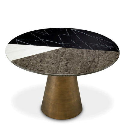 Tricolori | Ronde Eettafel met Driekleurig Imitatiemarmeren Blad | Stijlvolle Tafel voor Elegante Eetruimtes 2