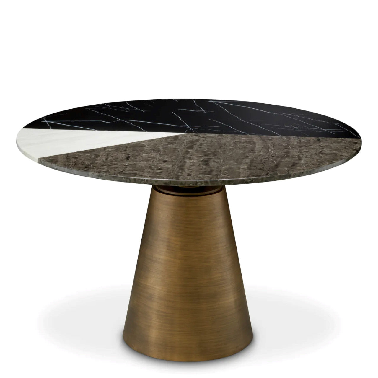 Tricolori | Ronde Eettafel met Driekleurig Imitatiemarmeren Blad | Stijlvolle Tafel voor Elegante Eetruimtes 3