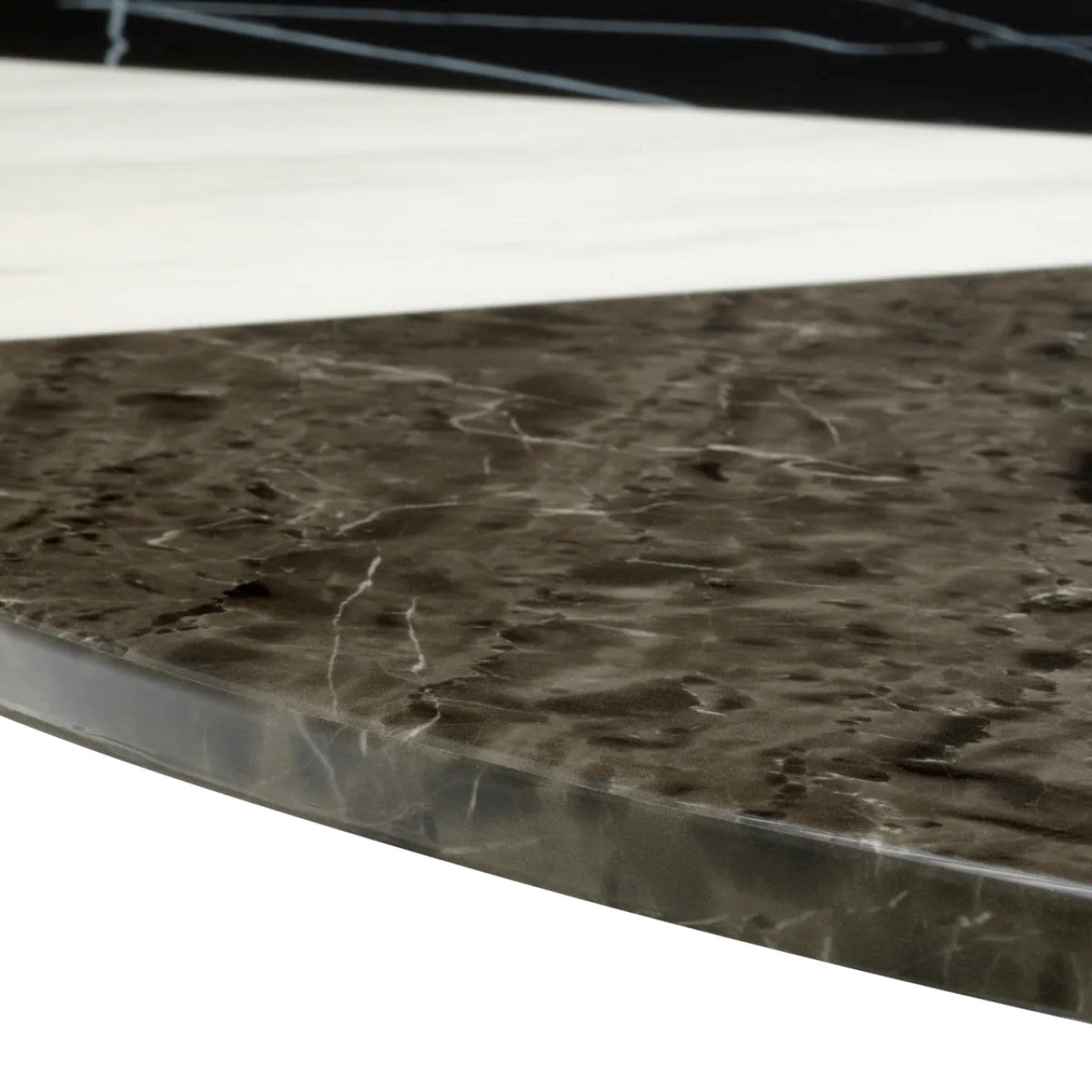 Tricolori | Ronde Eettafel met Driekleurig Imitatiemarmeren Blad | Stijlvolle Tafel voor Elegante Eetruimtes 4
