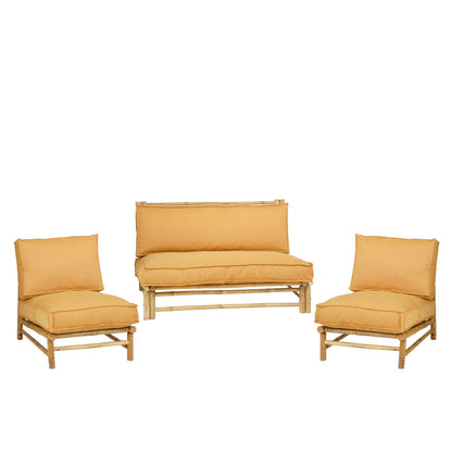 Tropische Loungebank | Bamboe Tuinbank met Natuurlijke Uitstraling | Comfortabele Loungeplek voor Buiten 7