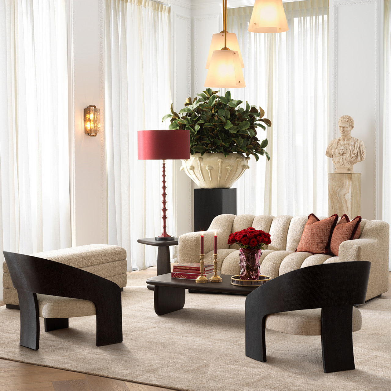 Valmont | Bankje met Opbergruimte en Ebbenhouten Basis | Stijlvol Beige Ontwerp voor Comfort en Functionaliteit 2