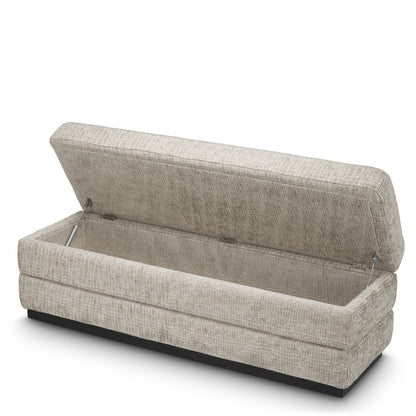 Valmont | Bankje met Opbergruimte en Ebbenhouten Basis | Stijlvol Beige Ontwerp voor Comfort en Functionaliteit 5