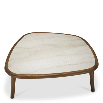 Wilma | Salontafel met Beige Marmeren Blad en Mahoniehouten Onderstel | Elegant Design voor een Verfijnde Uitstraling 3