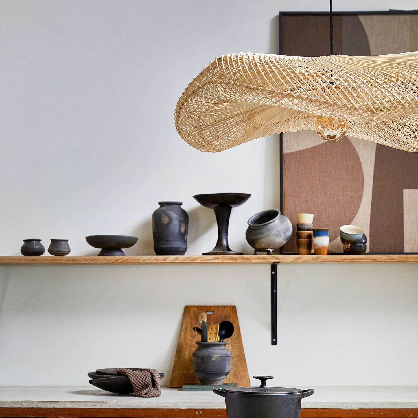 XXL Hanglamp met Geweven Kap voor Speelse Licht- en Schaduweffecten in Moderne Stijl 1