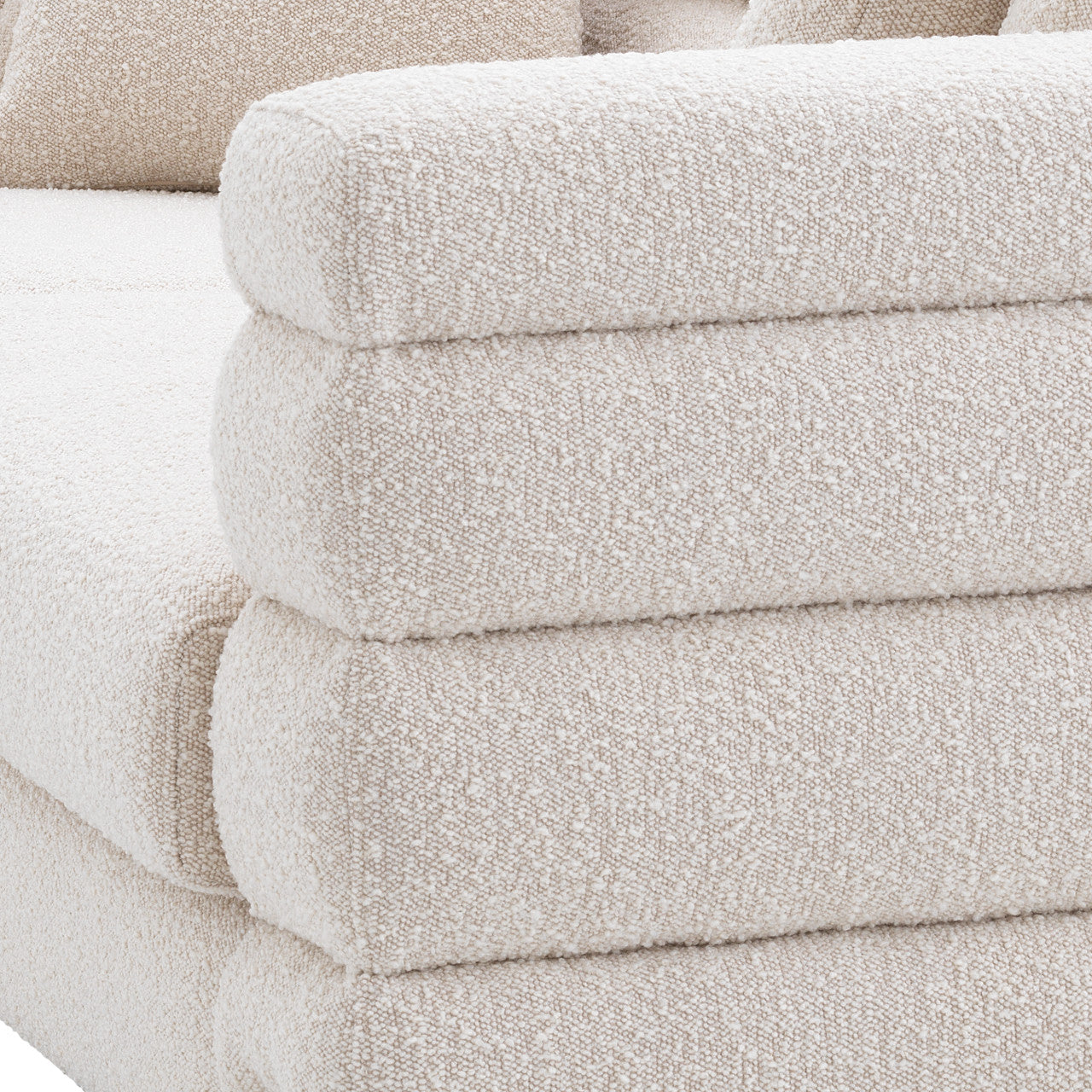 York | Bouclé Sofa met Messing Poten | Luxe Design voor Comfort en Stijl 0