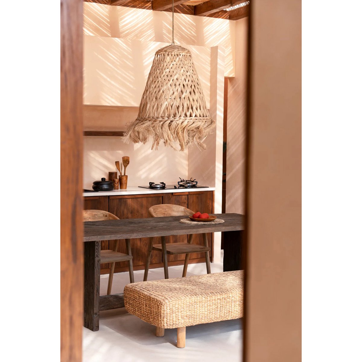 De Abaca Jelly Fish-hanger - Naturel - L